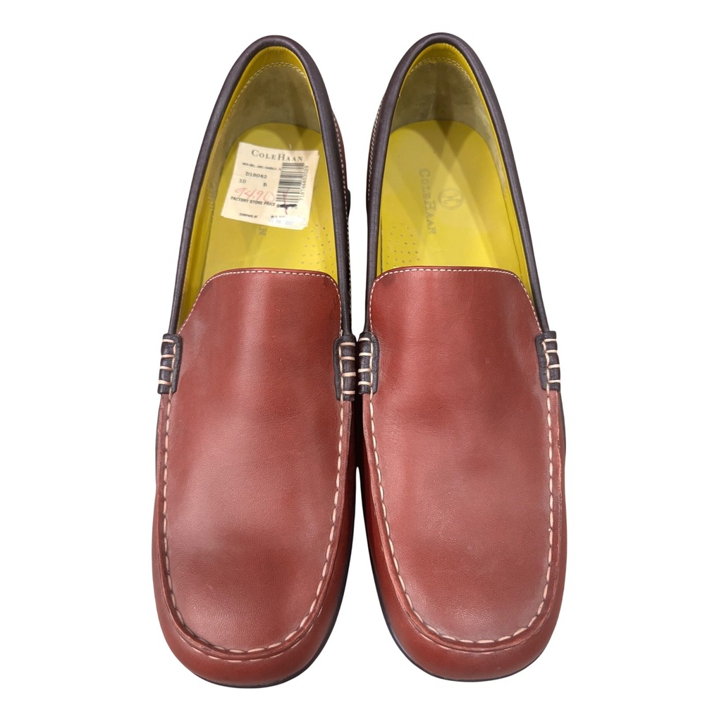 Cole Haan Driving Loafers Mens 10 B Mahogany Brown Excellent Waterproof D18042